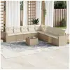 Image de Vidaxl salon de jardin avec coussins 10 pcs beige résine tressée