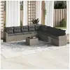 Image de Vidaxl salon de jardin avec coussins 10 pcs gris résine tressée