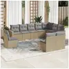 Image de Vidaxl salon de jardin avec coussins 10 pcs beige résine tressée