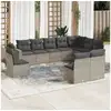 Image de Vidaxl salon de jardin avec coussins 10 pcs gris clair résine tressée