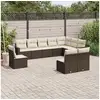 Image de Salon de jardin 10 pcs avec coussins marron résine tressée