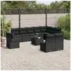 Image de Vidaxl salon de jardin 11 pcs avec coussins noir résine tressée