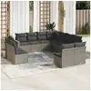 Image de Salon de jardin 11 pcs avec coussins gris résine tressée