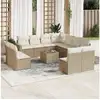 Image de Vidaxl salon de jardin avec coussins 12 pcs beige résine tressée