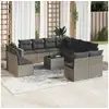 Image de Salon de jardin avec coussins 12 pcs gris résine tressée
