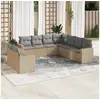 Image de Vidaxl salon de jardin avec coussins 9 pcs beige résine tressée