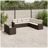 Image de Salon de jardin avec coussins 9 pcs marron résine tressée