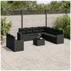 Image de Vidaxl salon de jardin 10 pcs avec coussins noir résine tressée
