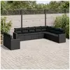 Image de Vidaxl salon de jardin 10 pcs avec coussins noir résine tressée