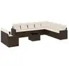 Image de Salon de jardin et coussins 11 pcs marron résine tressée