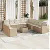 Image de Vidaxl salon de jardin avec coussins 12 pcs beige résine tressée