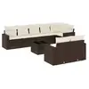 Image de Vidaxl salon de jardin avec coussins 9 pcs marron résine tressée