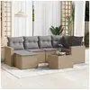 Image de Vidaxl salon de jardin avec coussins 7 pcs beige résine tressée