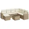 Image de Salon De Jardin Avec Coussins 8 Pcs Beige Résine Tressée Vidaxl