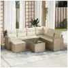Image de Vidaxl salon de jardin avec coussins 8 pcs beige résine tressée