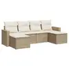 Image de Vidaxl salon de jardin avec coussins 6 pcs beige résine tressée
