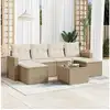 Image de Vidaxl salon de jardin avec coussins 7 pcs beige résine tressée