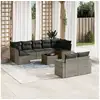 Image de Vidaxl salon de jardin avec coussins 10 pcs gris résine tressée