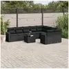 Image de Vidaxl salon de jardin 10 pcs avec coussins noir résine tressée