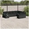 Image de Vidaxl salon de jardin 10 pcs avec coussins noir résine tressée