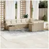Image de Vidaxl salon de jardin avec coussins 10 pcs beige résine tressée