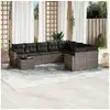 Image de Vidaxl salon de jardin avec coussins 10 pcs gris résine tressée