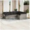 Image de Salon de jardin avec coussins 10 pcs gris clair résine tressée