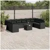 Image de Vidaxl salon de jardin 11 pcs avec coussins noir résine tressée
