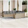 Image de Vidaxl salon de jardin avec coussins 10 pcs beige résine tressée