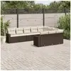 Image de Salon de jardin 10 pcs avec coussins marron résine tressée