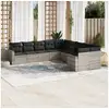 Image de Salon de jardin avec coussins 10 pcs gris clair résine tressée