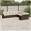 Image de Salon de jardin 10 pcs avec coussins marron résine tressée
