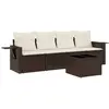 Image de Salon De Jardin Avec Coussins 5 Pcs Marron Résine Tressée Vidaxl