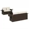 Image de Salon De Jardin Avec Coussins 6 Pcs Marron Résine Tressée Vidaxl