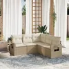 Image de vidaXL Salon de jardin avec coussins 5 pcs beige résine tressée 3252485
