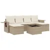 Image de Salon De Jardin Avec Coussins 7 Pcs Beige Résine Tressée Vidaxl