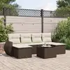 Image de Salon De Jardin Modulable Vidaxl Resine Tressee Marron 7 Pieces 62 X 55 X 69 6 Personnes