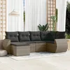 Image de vidaXL Salon de jardin 6 pcs avec coussins gris résine tressée 3253997
