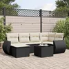Image de vidaXL Salon de jardin 7 pcs avec coussins noir résine tressée 3254003