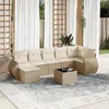 Image de vidaXL Salon de jardin avec coussins 8 pcs beige résine tressée 3254025