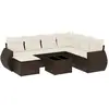 Image de Salon De Jardin 8 Pcs Avec Coussins Marron Résine Tressée Vidaxl