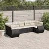 Image de vidaXL Salon de jardin 7 pcs avec coussins noir résine tressée 3254123