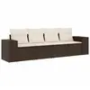 Image de Salon De Jardin 4 Pcs Avec Coussins Marron Résine Tressée Vidaxl