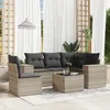 Image de vidaXL Salon de jardin 6 pcs avec coussins gris clair résine tressée 3254919
