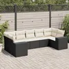 Image de vidaXL Salon de jardin 7 pcs avec coussins noir résine tressée 3255323