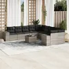 Image de vidaXL Salon de jardin 11 pcs avec coussins gris clair résine tressée 3255459