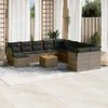 Image de vidaXL Salon de jardin avec coussins 12 pcs gris résine tressée 3256312