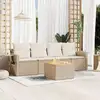 Image de Salon De Jardin Vidaxl Rotin Beige 5 Pieces X 62 X 69 4 Personnes