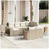 Image de Salon de jardin 11 pcs avec coussins beige résine tressée