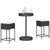 Image de Ensemble De Bar De Jardin 3 Pcs Avec Coussins Noir Poly Rotin Vidaxl